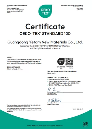 oeko tex standard 100 certificate